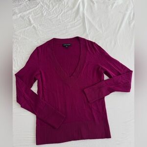 Banana Republic Deep Pink V-Neck Sweater